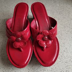 This Is A Beautiful Red Coach Sandal. They Have Never Been Worn And True To Size. With This Red Sandal Everyone Will Take A Second Look Wishing They Had This Gorgeous Beauty!!! Beachy Outfits, Red Sandals, Aesthetic Shoes, Coach Shoes, Wedge Sandals, Women's Shoes Sandals, Shoes Sandals, Take A, Wedges