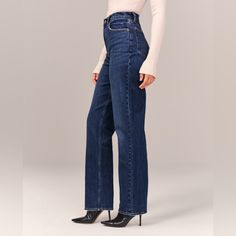 Size 26 Short, Curve Love Vintage Denim On-Trend 90's-Style Ultra High Rise Straight Jeans In Our Signature Curve Love Fit With Built-In Stretch For Superior Comfort Featuring Our Highest Rise That Sits At Your Natural Waist And Looks Great With Your Shirt Tucked Or Untucked. Curve Love Features An Additional 2" Through The Hip And Thigh To Help Eliminate Waist-Gap. With Refined Details And A Vintage Feel From Top To Bottom, This Style Features A Full-Length Leg, Dark Wash And Clean Hem. Pocket High Waisted Jeans Straight Leg, Copenhagen Jeans, Bootcut High Waisted Jeans, Dark Blue Straight Leg Jeans, Dark Wash Straight Leg Jeans, Mid Rise Wide Leg Jeans, Dark Blue Straight Jeans, Dark Wash Jeans For Work, Dark Wash Straight Leg Jeans Outfit