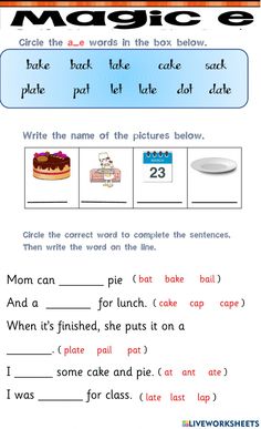 the worksheet for making words and pictures to be used in this activity book