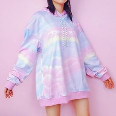 Hey, I found this really awesome Etsy listing at https://www.etsy.com/listing/929448764/oversized-pastel-rainbow-hoodie-harajuku Pastel Hoodie Outfit, Pastel Rainbow Clothes, Plus Size Kawaii Fashion, Cute Pastel Outfits, Uchuu Kei, Mode Pastel, Pastel Harajuku, Pastel Hoodie, Pastel Outfits