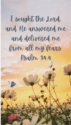 flowers with the words i thought the lord and he answered me and delivered me from all my