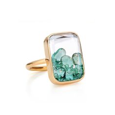 Rose Cut Ring, Loose Emeralds, 18k Yellow Gold Ring, Emerald Stone, Yellow Gold Ring, City Style, October Birth Stone, White Sapphire, Emerald Ring