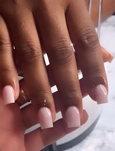 Bubble Bath Square Round Nails, Shirt Square Acrylic Nails, School Appropriate Nails, Wide Square Nails, Short Basic Acrylic Nails, Short Full Set Nails Acrylics, Solid Color Short Nails, Short Nails For Nurses, Short Classic Nails