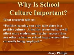 an orange background with the words, why is school culture important? what research tells us positive learning only take place in a positive culture