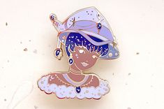 "This gorgeous December Witch Tanzanite enamel pin celebrates the celestial and witchy while representing the month of December and its associated birth stone, the lovely Tanzanite. This hard enamel pin is set on a highly-polished gold-plated metal with two posts on the back. It features a color palette of purple and blue colors on gold accents and is approximately 1.5\" in size. PICK YOUR PIN BACK I ship my pins with custom colored rubber pin backs by default. If you would like a locking (delux Themed Enamel Pin As Gift, Themed Enamel Pin Gift, Themed Enamel Pin For Gift, Month Of December, Enamel Pin Collection, Chicken Scratch, Pin Art, Black Love Art, Hard Enamel Pin