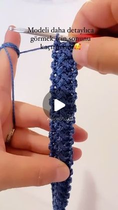 the video shows how to crochet an object with yarn and cotton in it