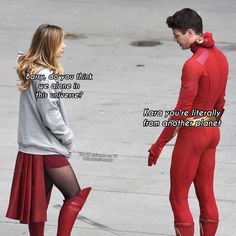 the flash and supergirl are talking to each other