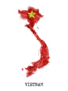 the flag of vietnam painted in red and yellow