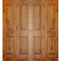 Krosswood Knotty Alder 2 Panel Top Rail Arch Bi-Fold Double Doors | UberDoors Folding French Doors, Interior Double Doors, Fiberglass Exterior Doors, Fiberglass Front Door, Bifold Closet Doors, Double Doors Interior, Exterior Doors With Glass, Fold Doors, Wood Exterior Door