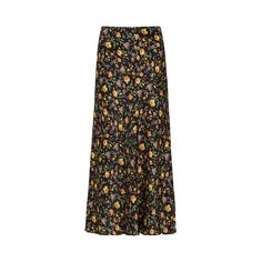 Cut from satin, to create a feminine silhouette, the Poppy midi skirt is a stunning addition to your wardrobe. Boasting our stunning multi Floral print, it fuses spring floral hues against a classic black drop, epitomising the charm of the British countryside. A pull-on midi skirt with elasticated waist band; comfort sits alongside chic to make this the perfect all-rounder.  Cool machine wash only. Wash inside out and with similar colours 100% Satin Viscose Sourced in India  Cool machine wash on