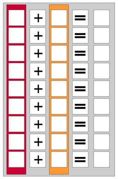 the numbers and symbols in this game are arranged on top of each other, with different colors