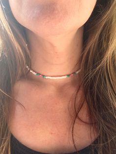 Light Weight Necklace, Seed Bead Choker, Surfer Style, Bead Choker, Star Bracelet, Seed Bead Necklace, Beaded Choker, Star Necklace, Seed Bead