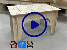 a video demonstrating how to make a wooden bench with holes on the top and bottom