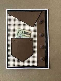 a card with a pocket for money and buttons on it that says dad's day