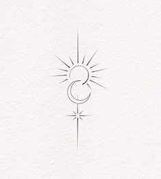 the number three is drawn in black ink on white paper with a sun behind it