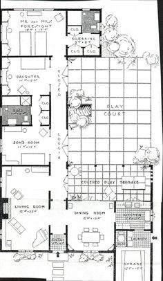 an old floor plan for a house