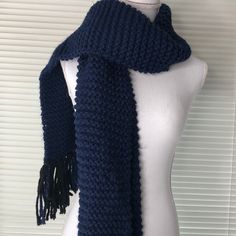 Womens Oversized Crochet Chunky Scarf Chunky Scarf Knitting Pattern, Crochet Chunky Scarf, Thick Knit Scarf, Navy Blue Crochet, Lululemon Scarf, Black Corset Dress, Scarf Ideas, Crochet Scarfs, Braided Scarf