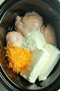 chicken, cheese and other ingredients in an electric pressure cooker