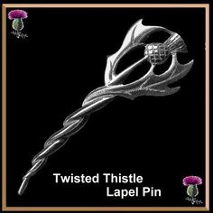 "The emblem of Scotland is beautifully showcased in this stunning lapel pin. Meticulously hand crafted in our Studio from the finest sterling silver, this simple but elegant piece that would complement any outfit.   This beautiful pin measures 2-3/8\" (61mm) in length by 7/8\" (23mm), suitable for a lapel or kilt pin. The pin is solidly made in sterling silver with a secure high quality pin back.  We carry a beautiful range of thistle designs, some in a variety of matching products from pendants Thistle Design, Celtic Traditions, Kilt Pins, Kilt Pin, Dinner Set, Scottish Heritage, Garden Crafts, Pin Backs, Kilt