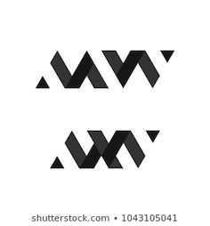 the letters w and w are made up of black triangles on a white background,