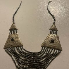 Brand New Hand Crafted Necklace 100% Moroccan. Very Unique Necklace Can Be Worn With All Kind Of Garments. Black Velvet Jacket, Purse Crafts, Summer Shawl, Snood Scarf, Golden Design, Hand Painted Leather, Gold Flecks, Handcrafted Accessories, Accessories Brand