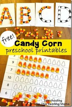 candy corn preschool printables for halloween