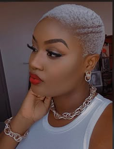 Shaving Hairstyles For Ladies, Low Fade Black Woman, Short Blonde Fade Black Women, Low Cuts For Black Women, Fade Haircut Women Natural Hair, Ladies Cut Haircuts African, Short Blonde Natural Hair Black Women, Fades For Women Hairstyles Black, Ash Blonde Twa