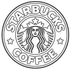 the starbucks logo is shown in this black and white photo, with stars around it