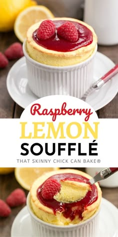 raspberry lemon souffles are the perfect dessert to serve for breakfast