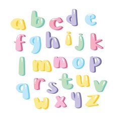 the letters and numbers are made up of different colors, shapes, and font options