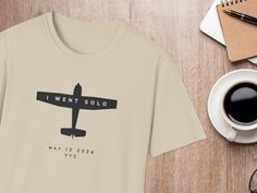 Perfect Gift for New Pilots Celebrating their First Solo Flight! Commemorate the unforgettable achievement of a first solo flight with our personalized t-shirt. Tailored for pilots, this shirt marks the special date and airport code, creating a unique and memorable keepsake. Features: - Personalized Design: Customizable with the date of the first solo flight and the airport code. - Premium Quality: Made with 100% ring-spun cotton for ultimate comfort and durability. - Pre-Shrunken Fabric: Ensure Aviation Gift Ideas, Pilot Necklace, Aviation Shirt Design, Airplane Tshirt Design, Pilot Gifts Teepublic, Student Pilot, Pilot Shirt, Personalized T Shirts, Shirt Price