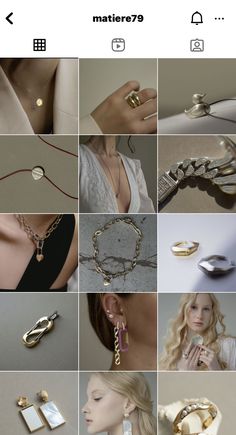 a collage of photos with different types of jewelry on them, including earrings and necklaces