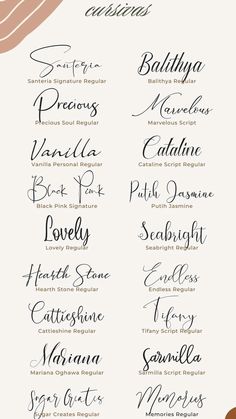 the different types of calligraphy are shown in this graphic style, including letters and numbers