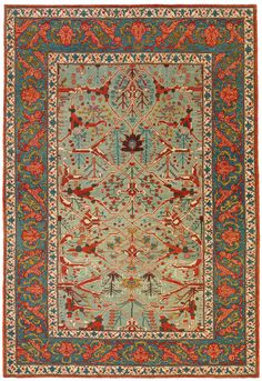 The source of the rug comes from the book Islamic Carpets, Joseph V. McMullan, Near Eastern Art Research Center Inc., New York 1965 nr.22. This is a system of arabesque-designed 19th-century rugs from Gerous ( Garrus or Garus ) region, Eastern Kurdistan area. This rug is a splendid echo of the Arabesque and Vase Carpets brought to perfection during the time of Shah Abbas the Great. The only element missing is the vase itself. A powerful system of arabesques is the framework, connected in many pl Iranian Carpet Pattern, Shah Abbas, Art Research, Iranian Carpet, Arabesque Design, Arabesque Pattern, Research Center, Eastern Art, Islamic Pattern