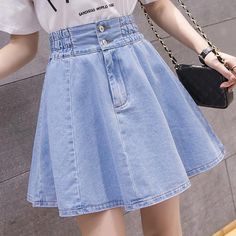 Olivia Mark - Flattering Wide-Leg Pants with Hidden Shorts for Confidence Comfortable Skirts, Character Making, High Waisted Denim Skirt, Denim Skirt Outfits, Modest Skirts, Stylish Skirts, Jeans Skirt, Denim Skirt Women, Kawaii Fashion Outfits