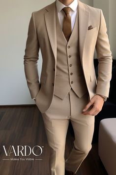 Suit For Men Wedding, Best Wedding Suits, Stylish Mens Suits, Tan Suit, Classy Suits, Classy Outfits Men, Wedding Suits Groom, Dress Suits For Men, Designer Suits For Men