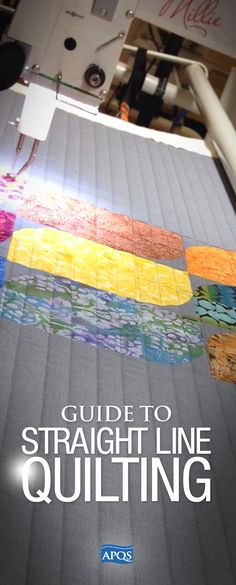 the cover of a guide to straight line quilting