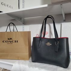 New With Tags Color: Black Red See All Photos For More Item Description Prior To Purchased. Trusted Seller Poshmark Ambassador Everyday Black Bag, Luxury Bags Collection, Purse Essentials, Handbag Essentials, Coach Crossbody Purse, Girly Bags, Brown Tote, Brown Shoulder Bag, Fancy Bags