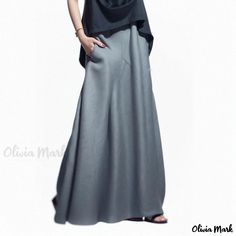 Olivia Mark - Versátil falda vaquera de diseño limpio y atemporal con cintura elástica personalizable Denim Wrap Skirt, Chiffon Maxi Skirt, Polyester Skirt, Long Sleeve Sequin, Fairy Costume, Skirt Skirt, Chiffon Maxi, Bottom Clothes, Types Of Skirts