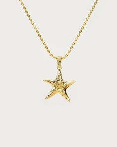 Gold Starfish Collier | En Route Jewelry Blue And Gold Jewelry, Summer Necklaces, En Route Jewelry, Ocean Girl, Starfish Necklace, Summer Necklace, Jewelry Lookbook, Christmas 2024, Blue And Gold