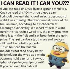 a minion with the caption'i can read it can you? '