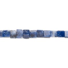 a strand of blue and white glass beads