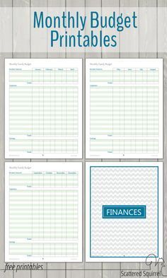 the printable budget sheet is shown in blue and white, with text that reads free print