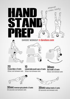 a poster with instructions on how to do hand stand