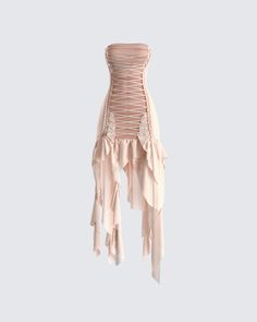 Pink, Lace, Lace Up Dress, Chiffon Lace, A Dress, Chiffon, Lace Up