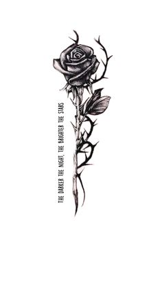 a black and white drawing of a rose with the words, love is in the air