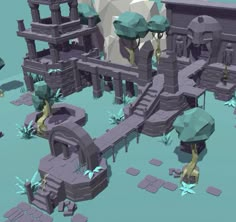 ArtStation - Low Poly Temple Ruins, Theophile Curto Game Level Design, Micro World, Minecraft Interior, Temple Ruins, Game Environment