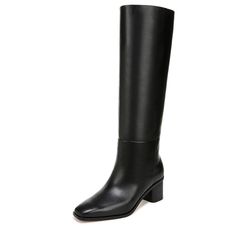 PRICES MAY VARY. Leather upper and lining Slip on Square toe Heel measures 2.50" Professional clean only. Black Leather Boots Knee High, Heel Boot, Black Knee High Boots, Black Boots Tall, Square Toe Heels, Block Heel Boots, Fashion Consultant, Black Leather Boots, Tall Boots