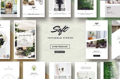 the soft instagram stories are displayed in different styles and colors, including greenery