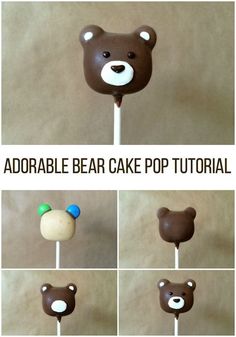 the instructions for how to make an adorable bear cake pop